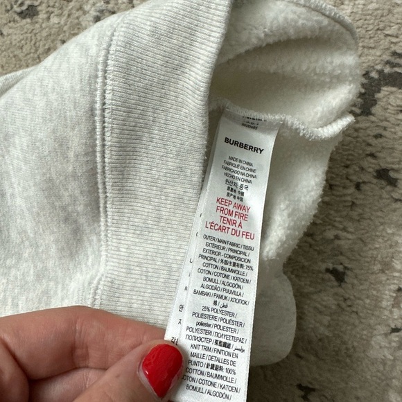 BURBERRY Girl's Fabbio Sweatshirt Dress w/ Logo Patches Size 6 Months - Picture 5 of 5